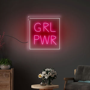 GRL Power Motivational Text Neon Sign LED Light