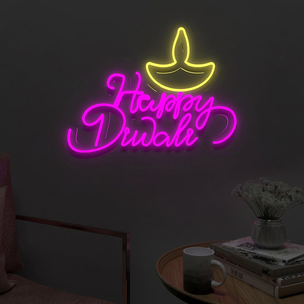 Happy Diwali Design Neon LED Light