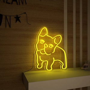 Happy Pug Dog Neon LED Light