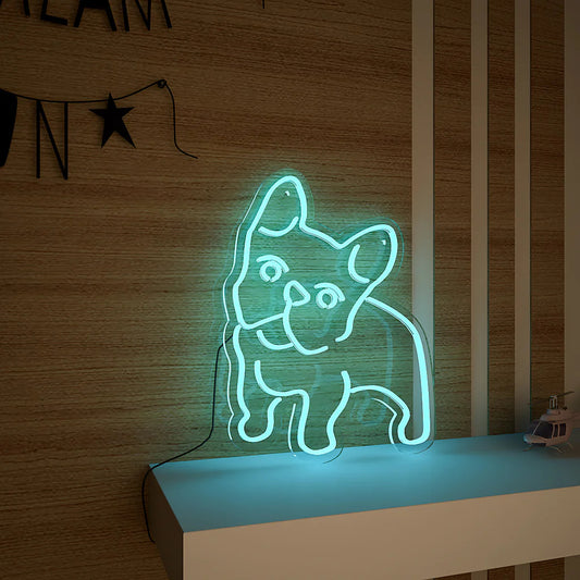 Happy Pug Dog Neon LED Light