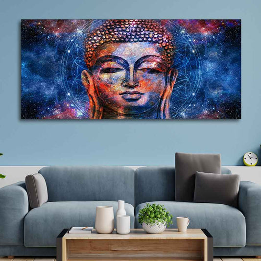 Head of Lord Gautam Buddha Canvas Wall Painting