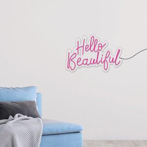 Hello Beautiful Text Neon Sign LED Light