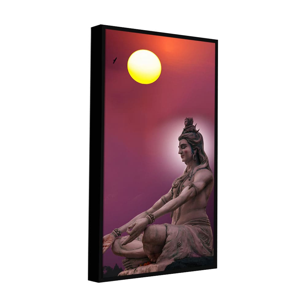 Hindu God Shiva Meditation Canvas Wall Painting