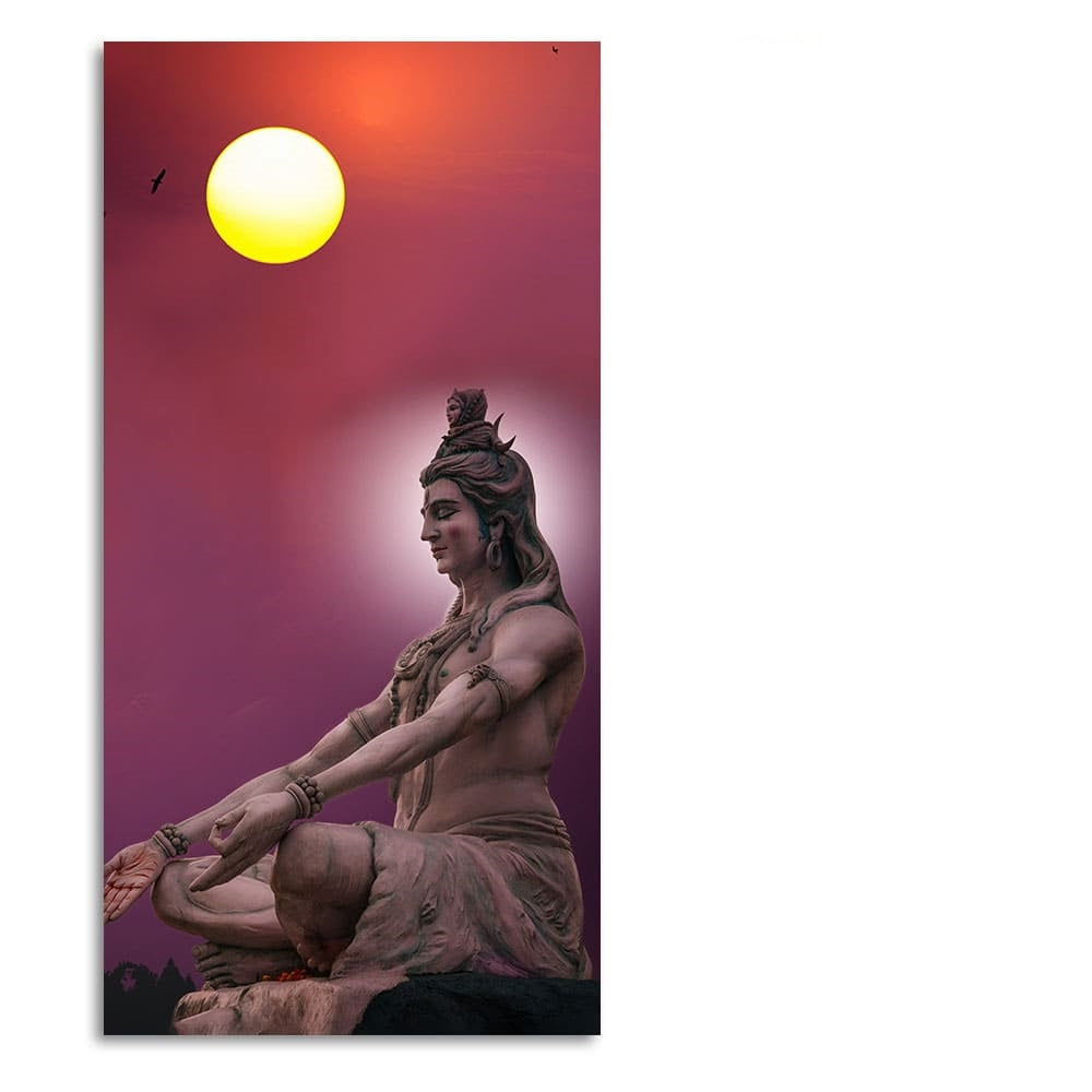 Hindu God Shiva Meditation Canvas Wall Painting