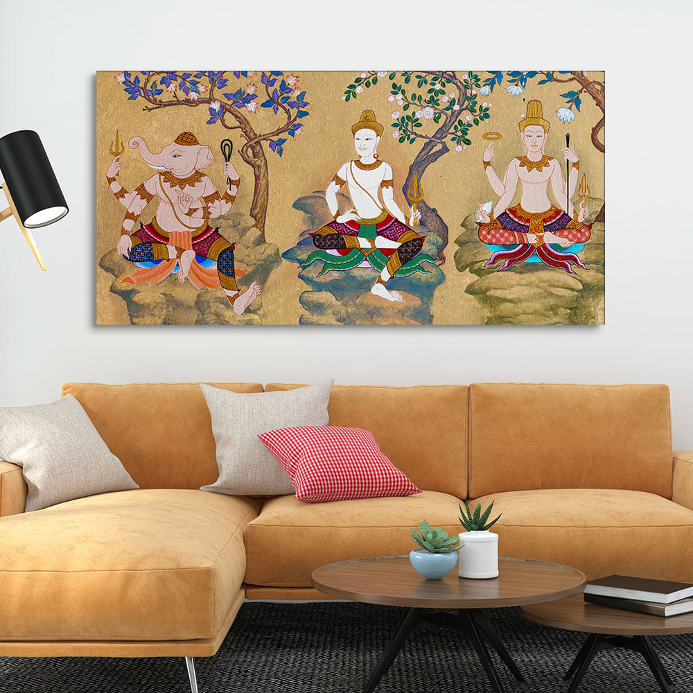 Hindu God Thai Style Art Canvas Wall Painting