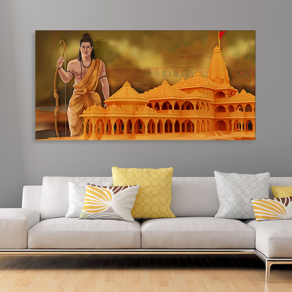 Ayodhya Shree Ram Mandir Premium Canvas Wall Painting