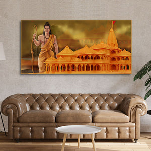 Ayodhya Shree Ram Mandir Premium Canvas Wall Painting