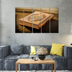 Holy Quran Canvas Muslim Wall Painting Set of Five