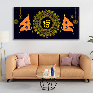 Holy Symbol Of Sikh Religion Canvas Wall Painting