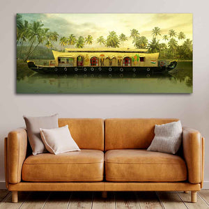 House Boat in Kerala Premium Wall Painting