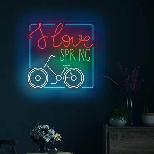 I Love Spring Text Neon Sign LED Light