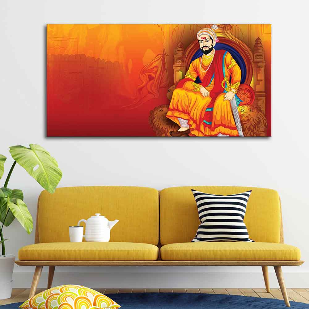 Indian Warrior Chhatrapati Shivaji Maharaj Wall Painting