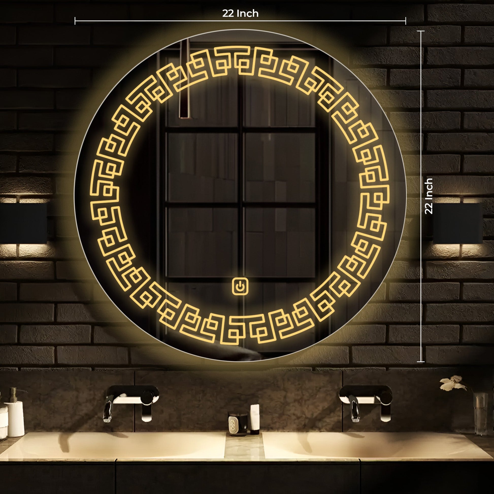 Infinity Edged Minimalistic Pattern LED Bathroom Wall Mirror