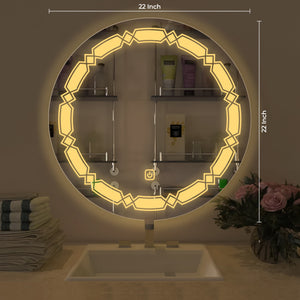 Infinity Round Pattern Shaped LED Bathroom Wall Mirror