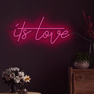 Its Love Couple Text Neon Sign LED Light