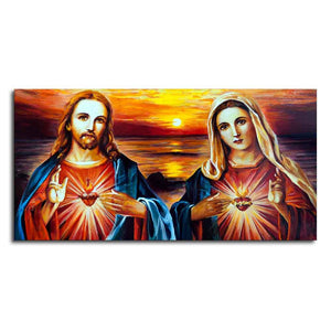 Jesus Christ and Mary Canvas Wall Painting