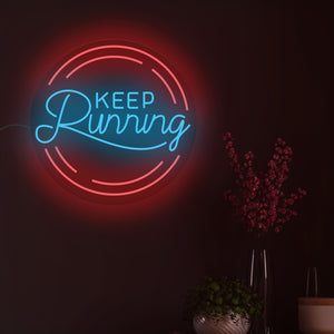 Keep Running Inspirational Text Neon Sign LED Light