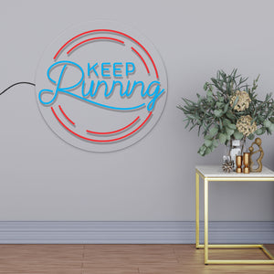 Keep Running Inspirational Text Neon Sign LED Light