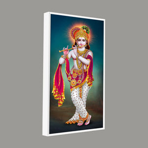 Krishna Playing Flute Hand Premium Canvas Wall Painting