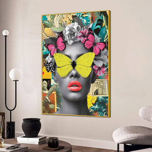 Lady Floral Beauty Cotton Canvas Wall Painting