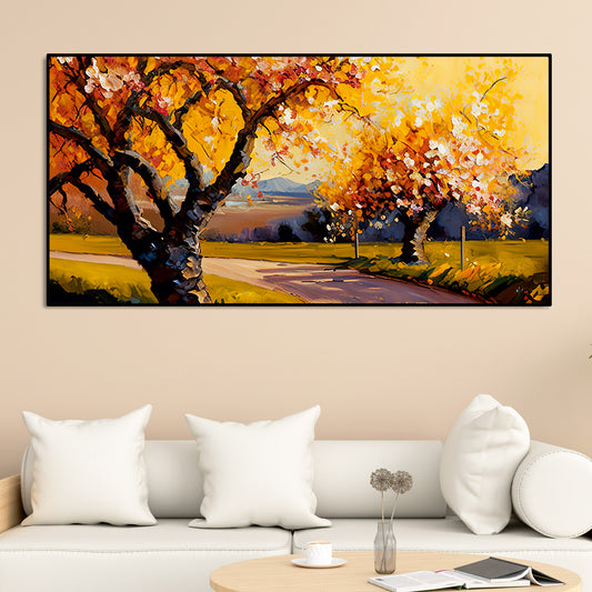 Landscape Canvas Wall Painting of Autumn Beautiful Tree