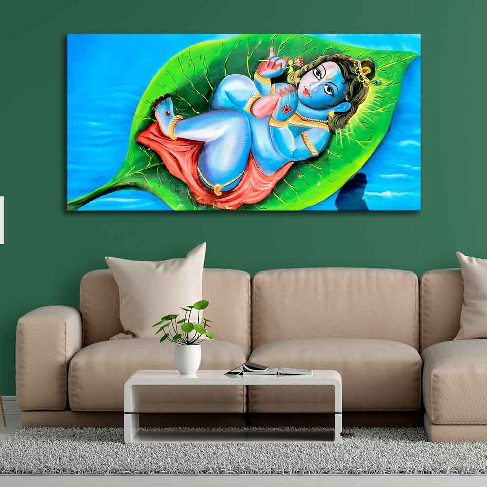 Little Krishna Abstract Wall Painting