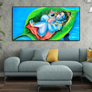 Little Krishna Abstract Wall Painting