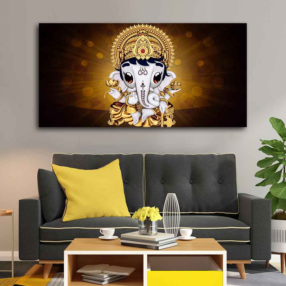 Little Lord Ganesha Premium Wall Painting