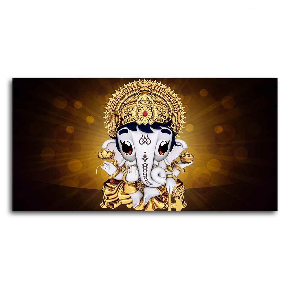 Little Lord Ganesha Premium Wall Painting