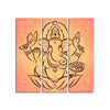 Lord Ganesha Wall Painting of Three Panels