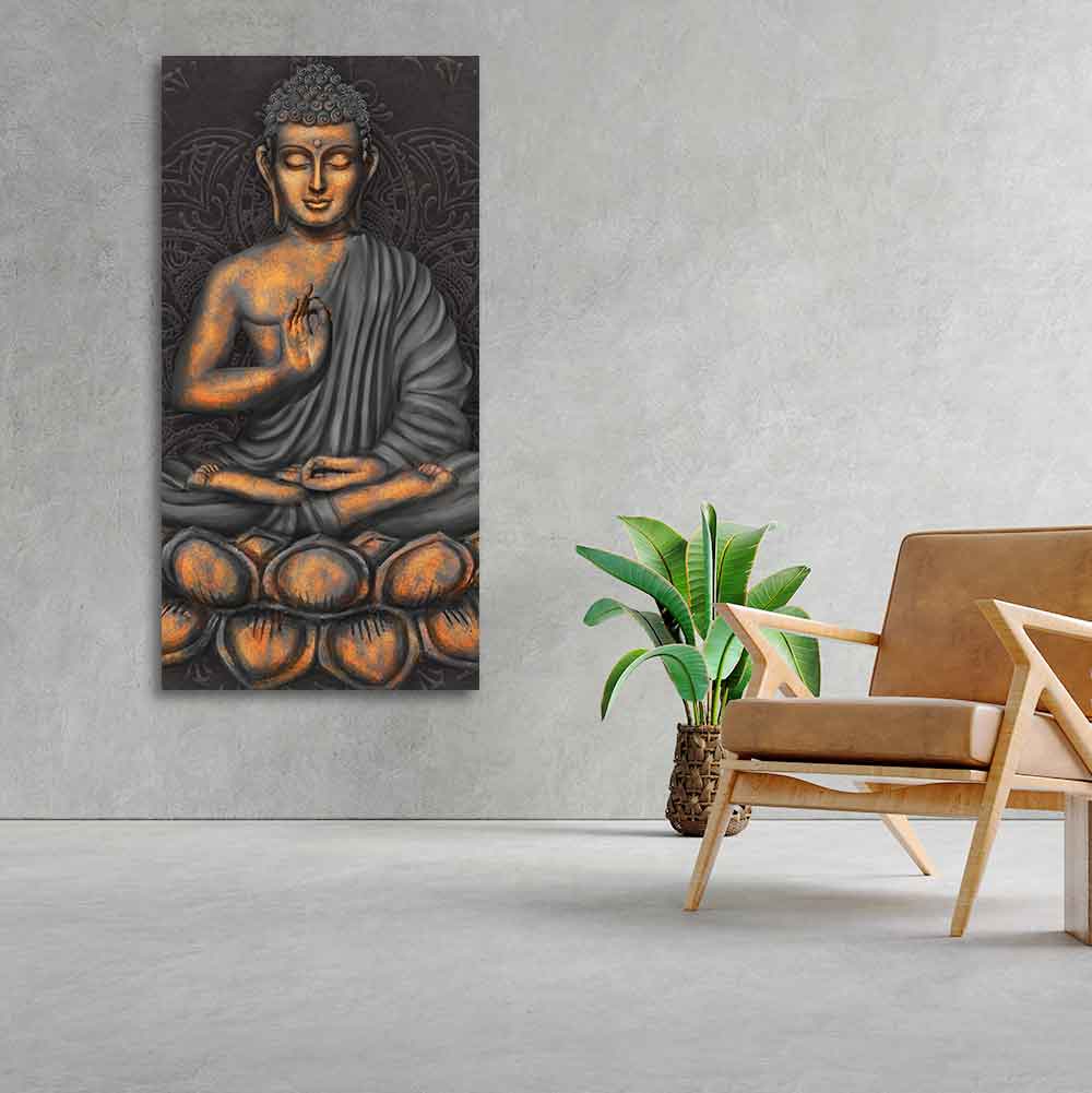 Lord Buddha in Forest  Premium Canvas Wall Painting