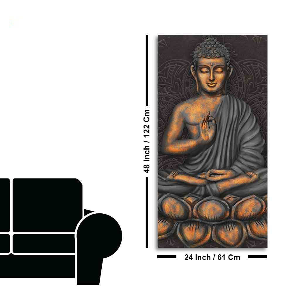 Lord Buddha in Forest  Premium Canvas Wall Painting