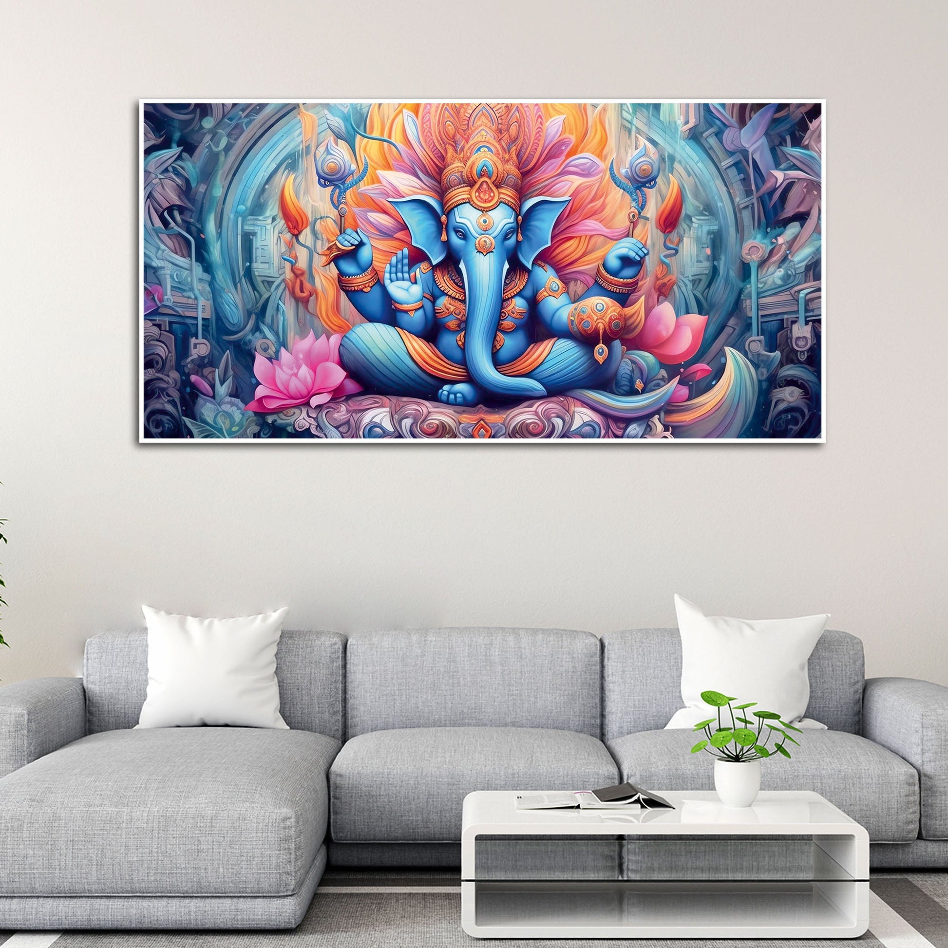 Lord Ganesh Decoative Artistic Canvas Wall Painiting