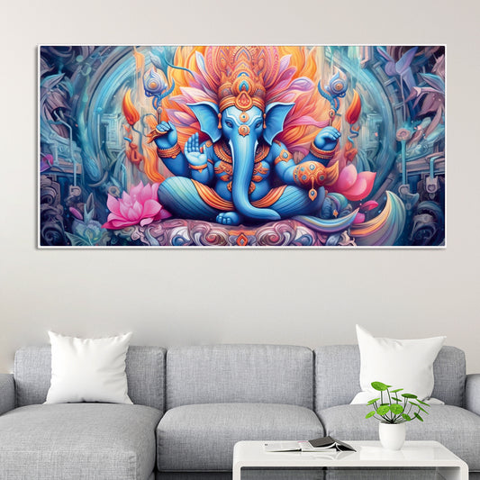 Lord Ganesh Decoative Artistic Canvas Wall Painiting