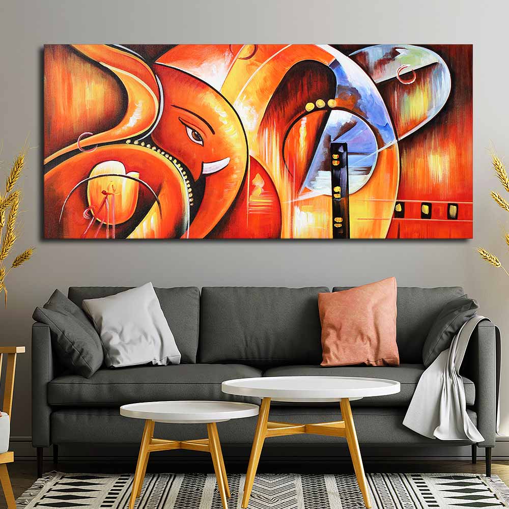 Lord Ganesha Abstract Art Beautiful Wall Painting