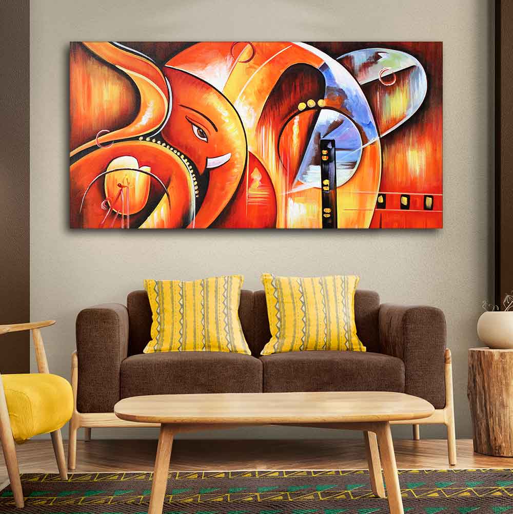 Lord Ganesha Modern Art Premium Wall Painting