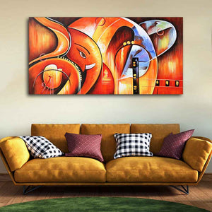 Lord Ganesha Modern Art Premium Wall Painting