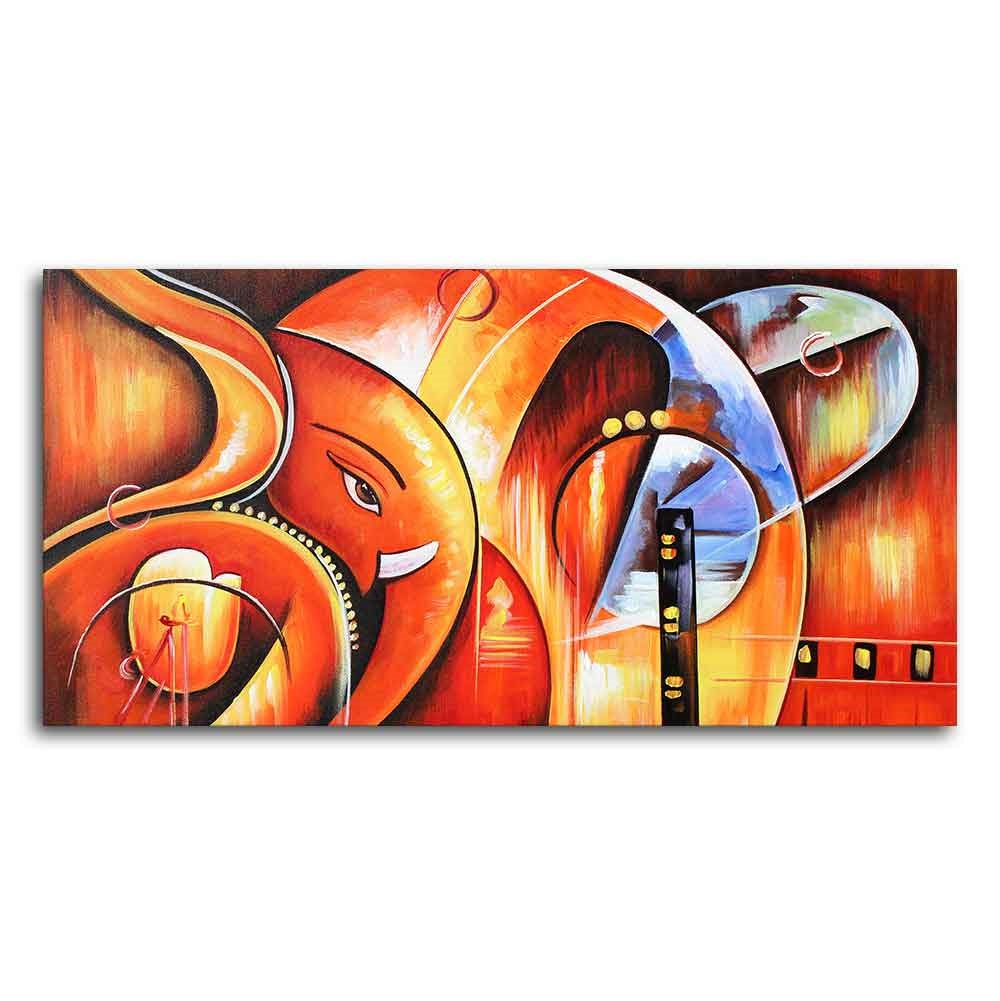 Lord Ganesha Modern Art Premium Wall Painting