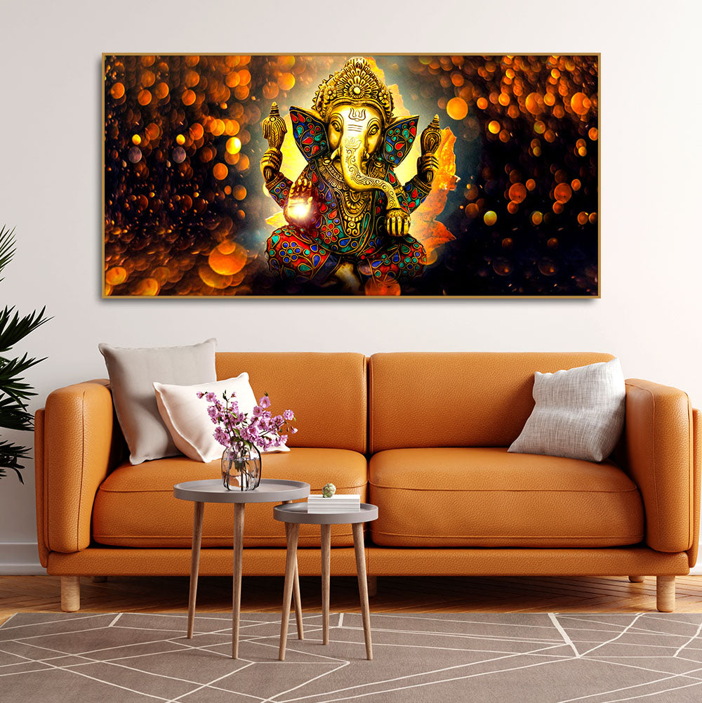 Lord Ganpati Ganesha Premium Canvas Wall Painting