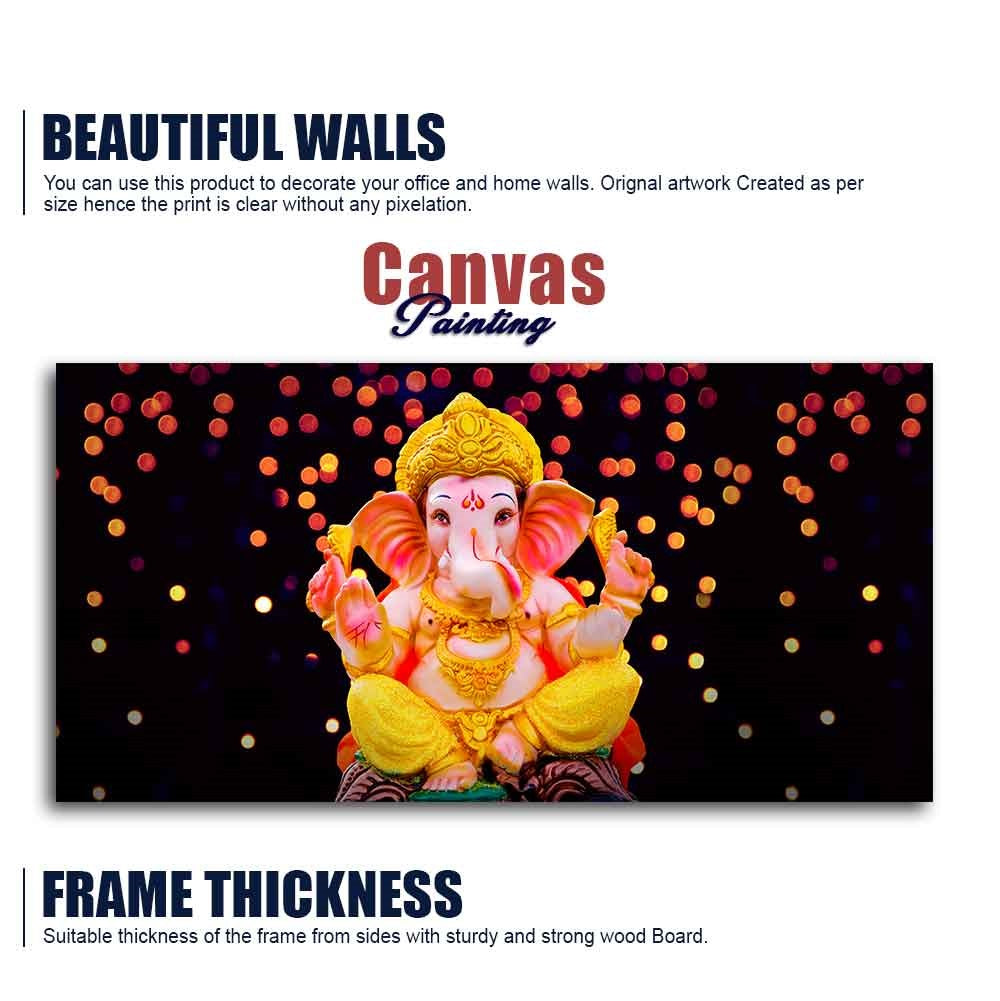 Lord Ganesha Sculpture Canvas Wall Painting