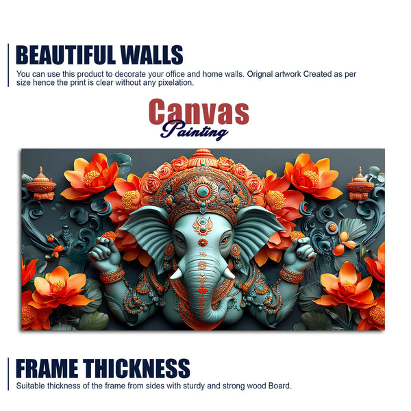 Lord Ganesha the Hindu God of Wisdom Canvas Wall Painting