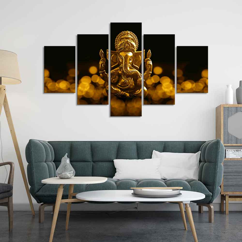 Lord Ganesha Wall Painting of Five Pieces