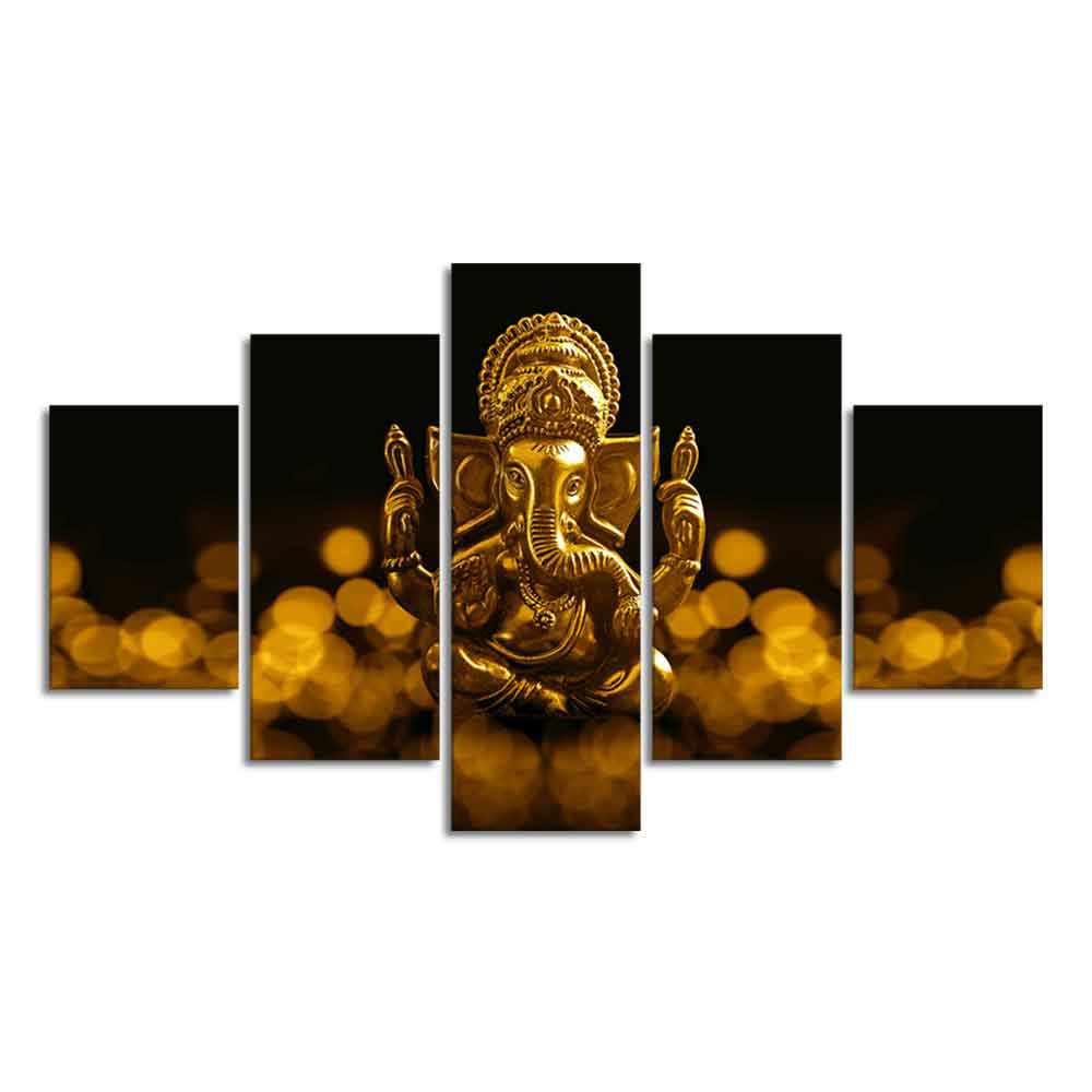 Lord Ganesha Wall Painting of Five Pieces