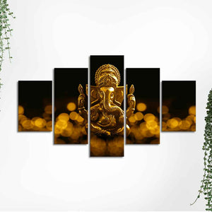 Lord Ganesha Wall Painting of Five Pieces