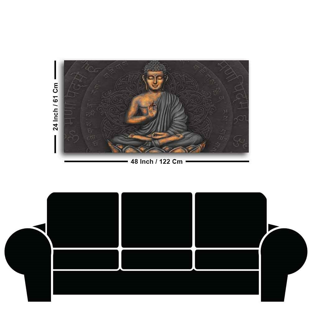 Lord Gautam Buddha Meditating Wall Painting