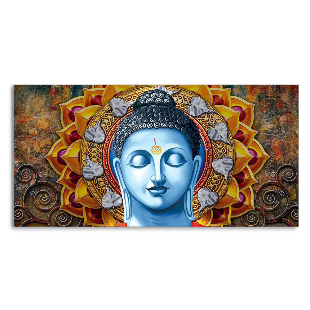 Lord Gautam Buddha Serene Face Canvas Wall Painting