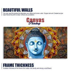 Lord Gautam Buddha Serene Face Canvas Wall Painting