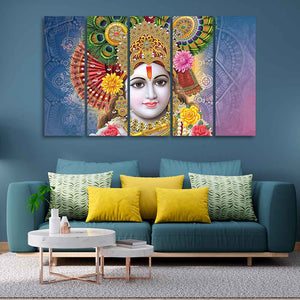 Lord Kanha Ji Canvas Wall Painting of Five Pieces