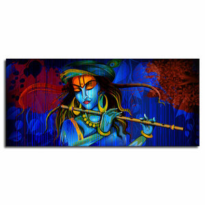 Lord Krishna playing Flute Canvas wall Painting