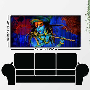 Lord Krishna playing Flute Canvas wall Painting